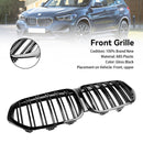 2019-2021 BMW X1 F48 F49 sDrive18i/xDrive20i/xDrive25i/sDrive20d Front Kidney Grille Dual Slat Gloss Black Grill-6