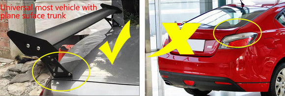 Universal 53 Aluminum Adjustable Trunk GT Rear Racing Spoiler Wing Silver