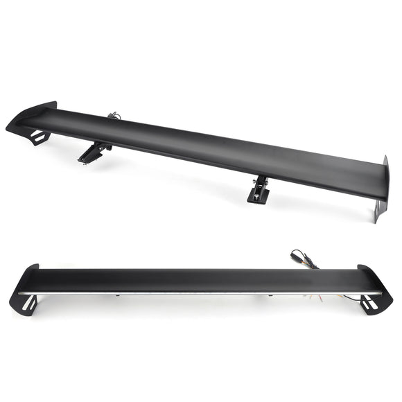 Universal Hatch Adjustable Aluminum Rear Trunk Wing Racing Spoiler With LED