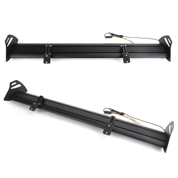 Universal Hatch Adjustable Aluminum Rear Trunk Wing Racing Spoiler With LED