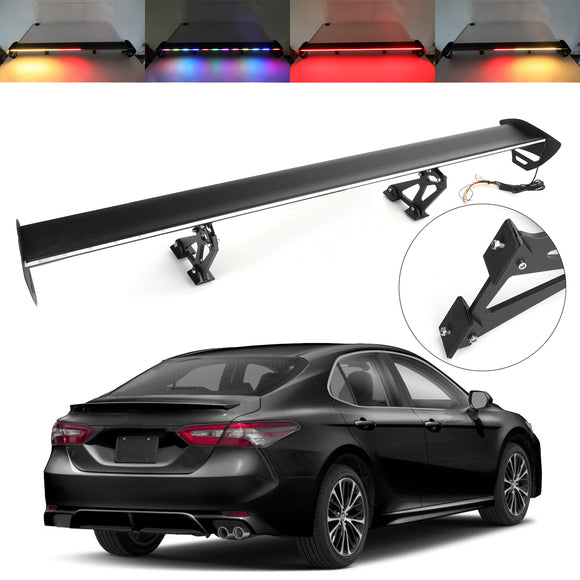 Universele sedan verstelbare aluminium kofferbakvleugel racespoiler met LED-licht