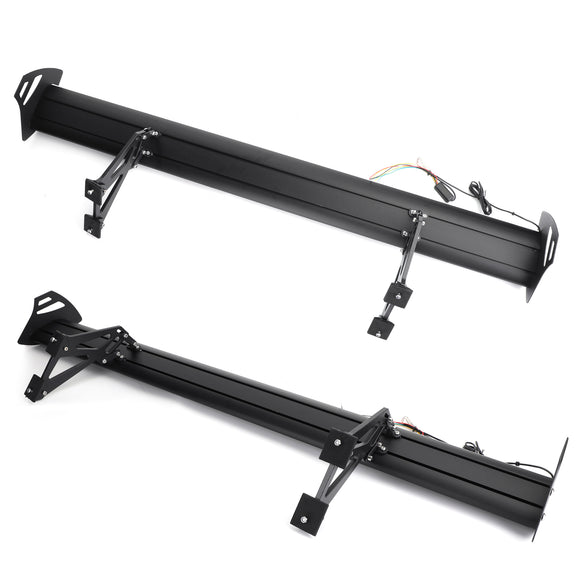 Universele sedan verstelbare aluminium kofferbakvleugel racespoiler met LED-licht