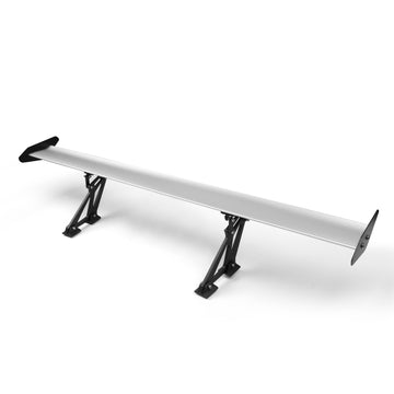 53 Universal Sedan Adjustable Aluminum GT Rear Trunk Wing Racing Spoiler Silver - 0