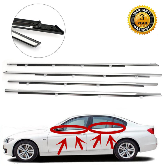 4 stks Chrome Tochtstrip Venster Moulding Trim Seal Riem Past Voor Accord 2008-2012