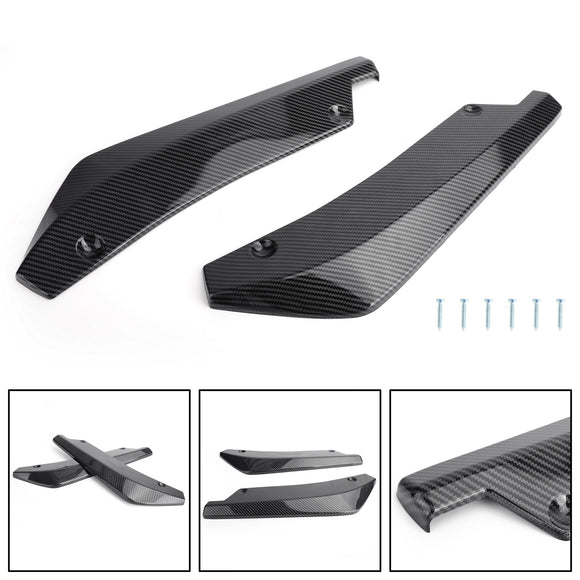 2X dyfuzor tylnego zderzaka samochodu Splitter Canard Protector Top wygląd włókna węglowego