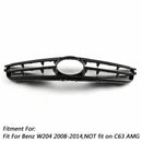 Mercedes Benz Classe C 2008-2014 W204 Grille de pare-chocs avant noire/chromée avec étoile LED pour C250/C300/C350-8