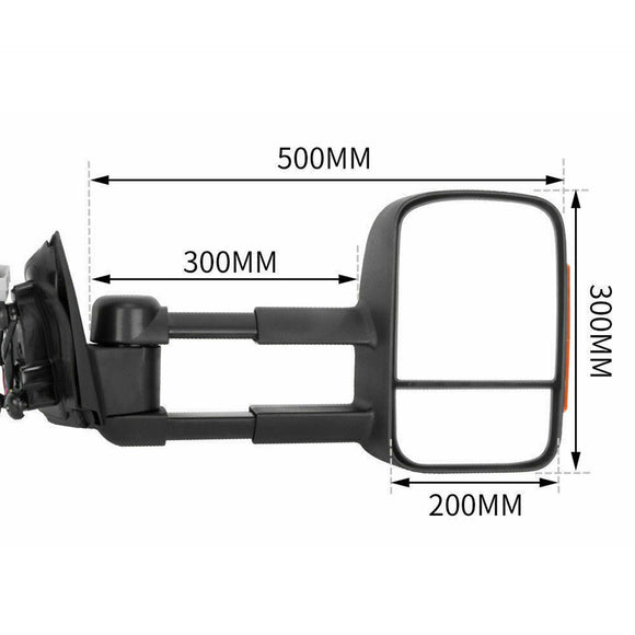 Coppia specchietti da traino estensibili per roulotte per Toyota HILUX REVO 2015 ON INDICATOR