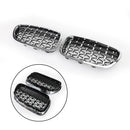 Front Kidney Chrome Diamond Grills for BMW F10 F18 528i 535i 5Series 2010-2016-1