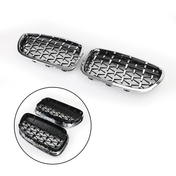 Front Kidney Chrome Diamond Grills for BMW F10 F18 528i 535i 5Series 2010-2016