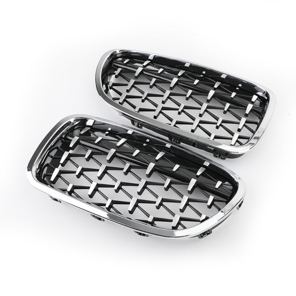 Front Kidney Chrome Diamond Grills for BMW F10 F18 528i 535i 5Series 2010-2016