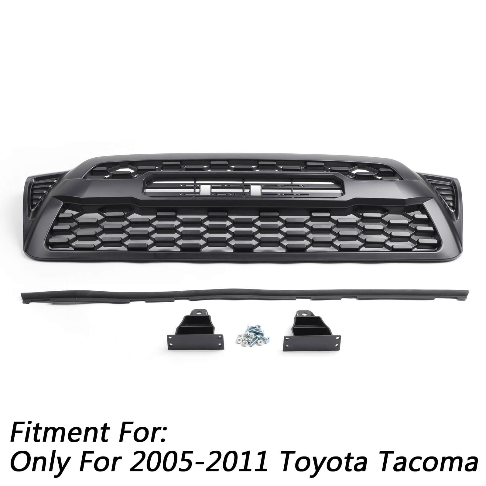 Toyota 2005-2011 Tacoma Front Bumper Hood Grill Replacement Matte Black Grille