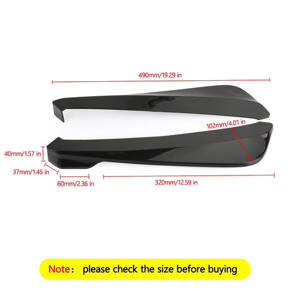 19 Glanzend zwarte auto achterbumper Fin Canard Splitter Diffuser Valence Spoiler Lip