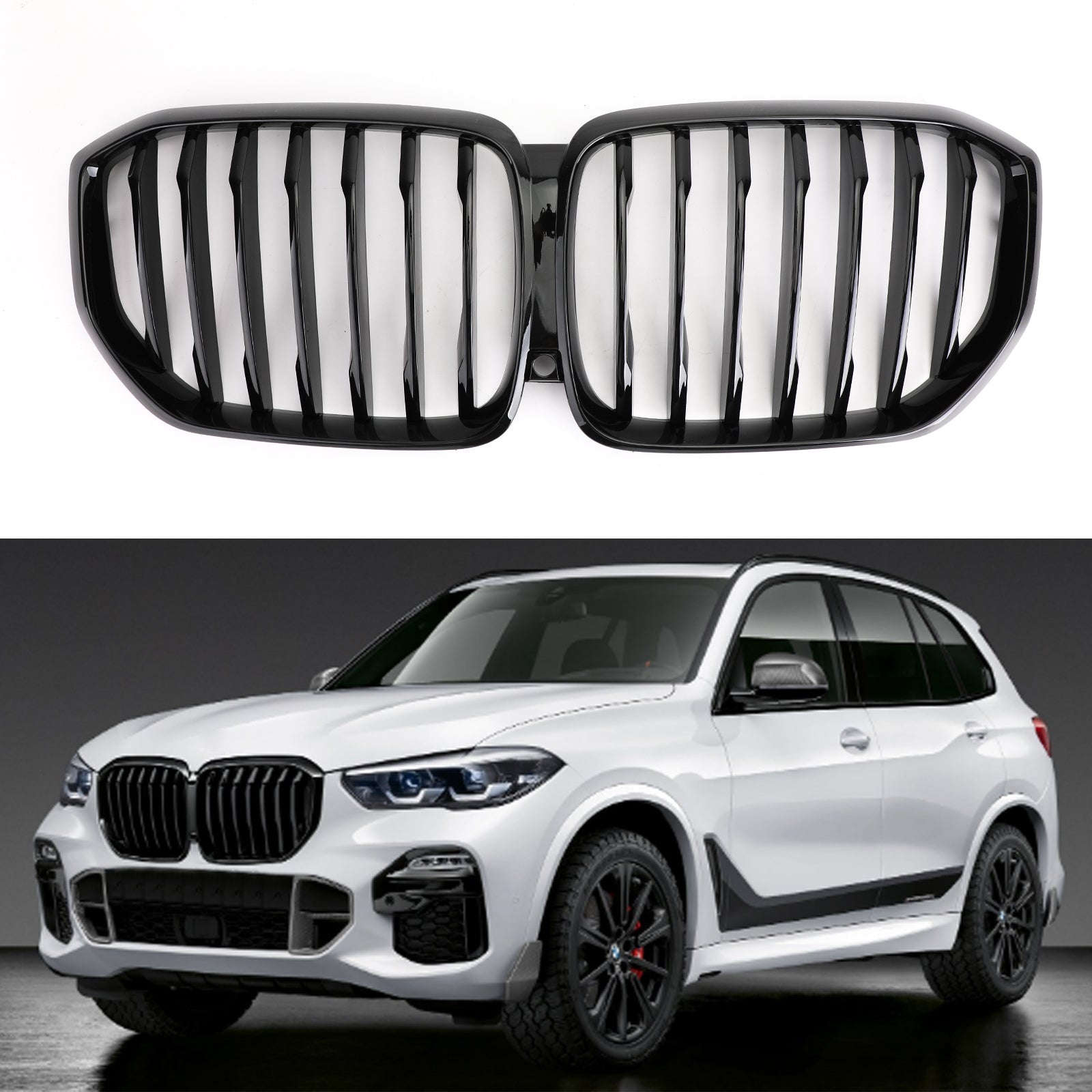 Grille de calandre avant noire brillante générique pour BMW G05 X5 30d 40i 50i M50d 2018-2021