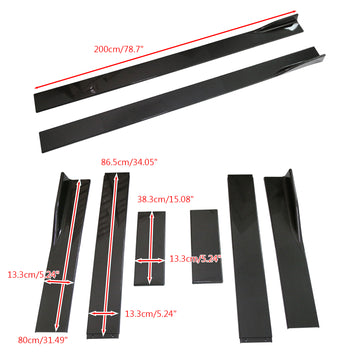 78.7 Universal Side Skirt Extensions Rocker Panel Splitters Lip Carbon Fiber - 0