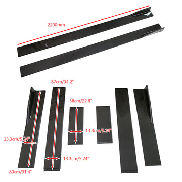 86.6 Universal Side Skirt Extensions Rocker Panel Splitters Lip Carbon Fiber For All Models - 0