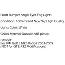 2 uds luces antiniebla delanteras tipo Ojos de Ángel + rejilla para VW Golf 5 MK5 Rabbit 2003-2009-5