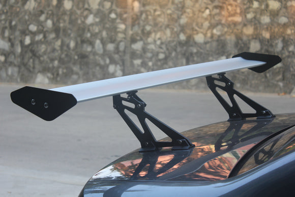 53 Universele Sedan Verstelbare Aluminium GT Kofferbakvleugel Racing Spoiler Zilver