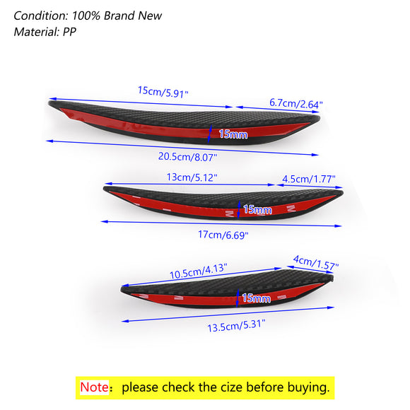 6 stks Universele Auto Voorbumper Vinnen Spoiler Canards Refit Koolstofvezel Look