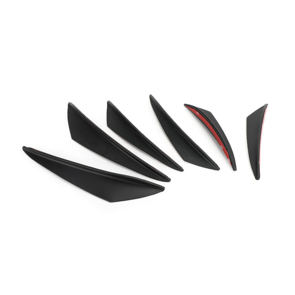 6kpl Universal Gloss Black Car/Auto Etupuskurin evät Spoileri Canards Kiinnitä
