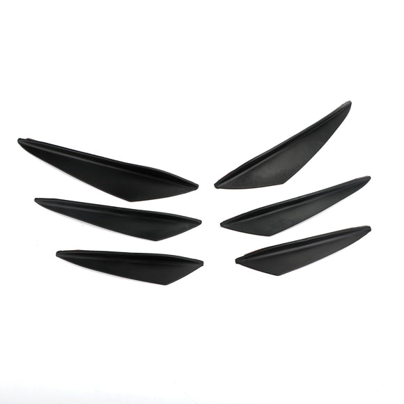 6kpl Universal Gloss Black Car/Auto Etupuskurin evät Spoileri Canards Kiinnitä