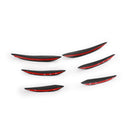 6 stks Universele Auto Voorbumper Vinnen Spoiler Canards Refit Koolstofvezel Look-7