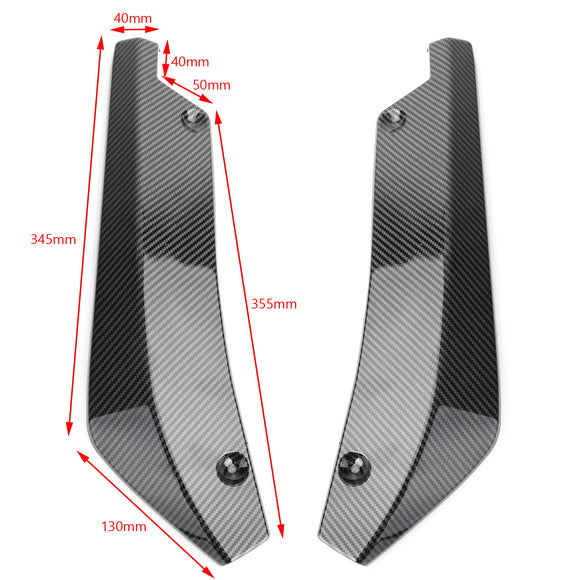 2X dyfuzor tylnego zderzaka samochodu Splitter Canard Protector Top wygląd włókna węglowego