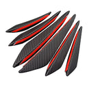 6 stks Universele Auto Voorbumper Vinnen Spoiler Canards Refit Koolstofvezel Look-6