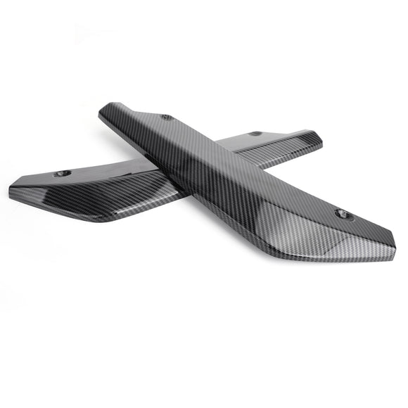 2X dyfuzor tylnego zderzaka samochodu Splitter Canard Protector Top wygląd włókna węglowego