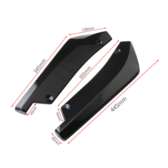 2x Car Auto Rear Bumper Lip Diffuser Splitter Canard Protector Top Gloss Black