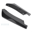 2X dyfuzor tylnego zderzaka samochodu Splitter Canard Protector Top wygląd włókna węglowego-10