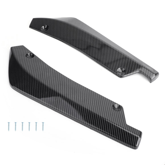 2X dyfuzor tylnego zderzaka samochodu Splitter Canard Protector Top wygląd włókna węglowego