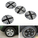 Wheel Center Hub Cap Emblem Badge decal Black Union Jack UK Flag For Mini Cooper-1