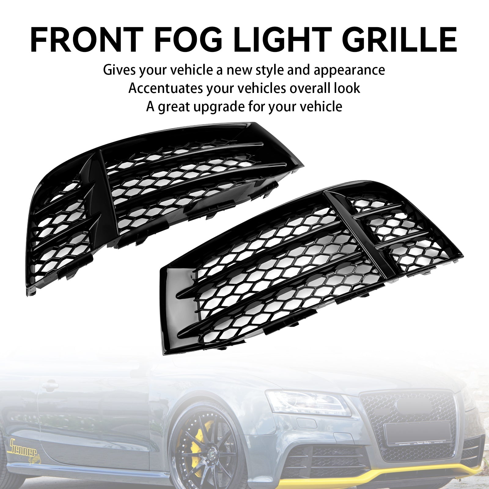 Audi 2010-2016 A5 RS5 Coupe/Sportback 8T0807681F 8T0807682F Front Bumper Lower Fog Light Cover Grill Grille