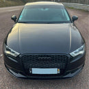 2013-2016 Audi A3 S3 RS3 Style Front Hood Henycomb Bumper Grille Replacement Black Grill-3