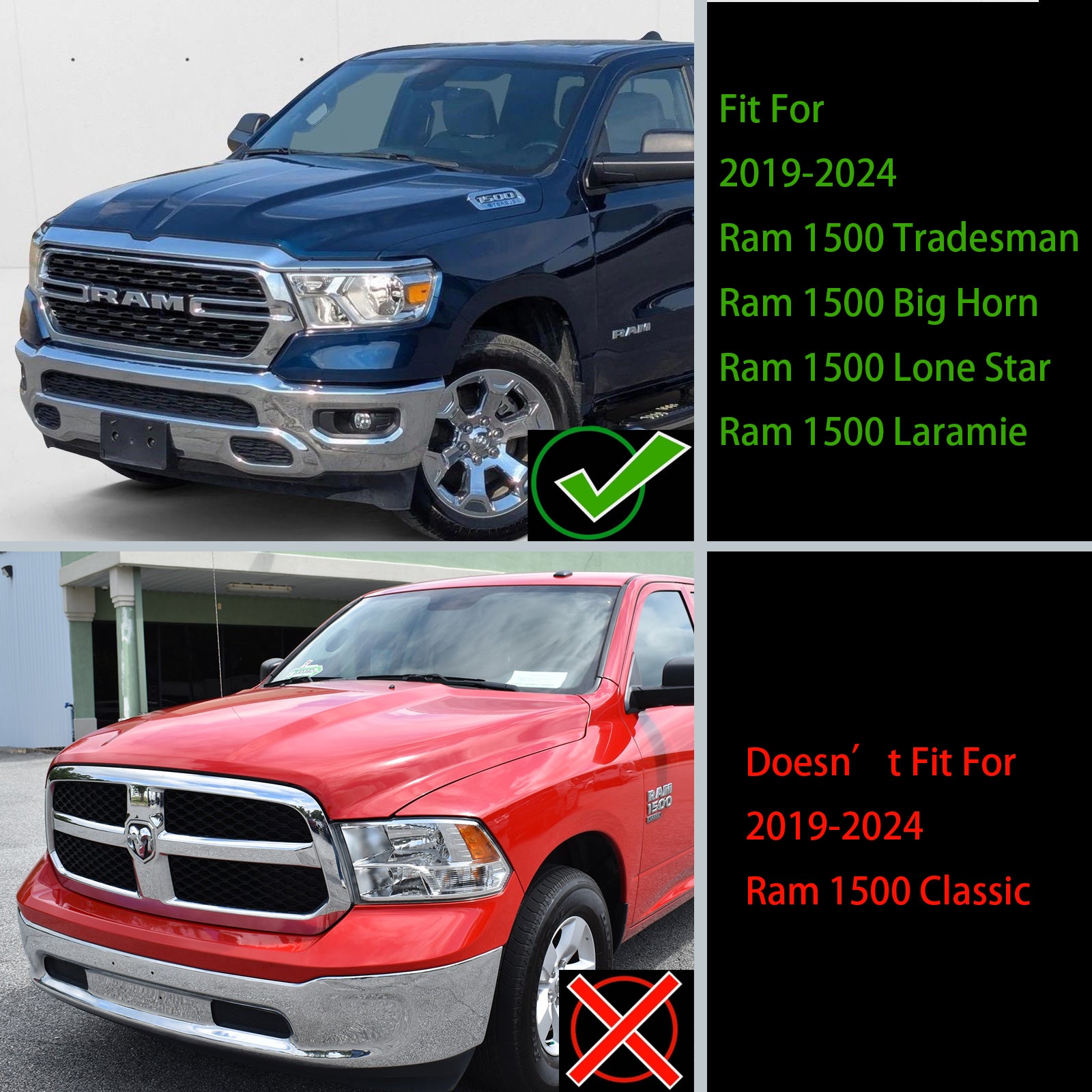 2019-2024 Dodge Ram 1500 Trx Style Honeycomb Grill Grill Front Hood Grille