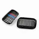 1997-1999 BMW 3 Series E36 M3 Front Replacement Gloss Black M Color Kidney Grille Generic-3