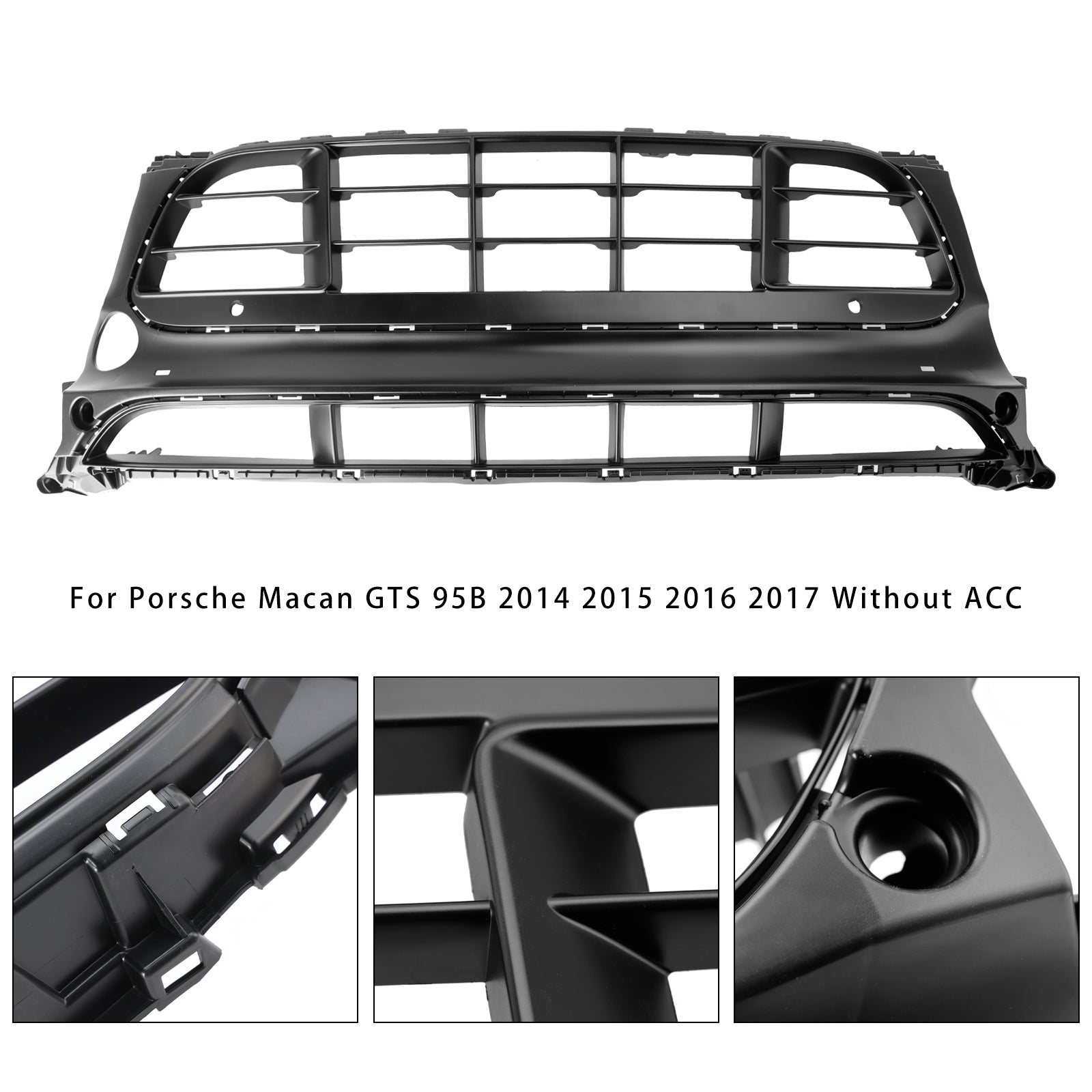 2014-2017 Porsche Macan GTS Grill Front Bumper Replacement Mesh Black Grille 95B807683-AG 95B-807-683-AG-0K1