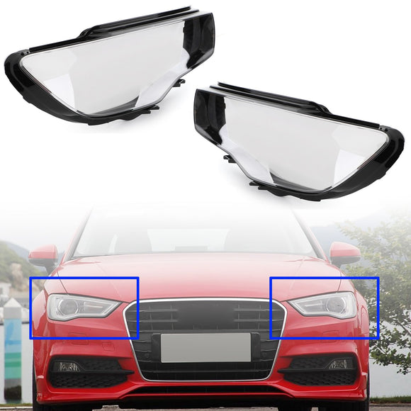 Vänster & Höger par strålkastarskydd Strålkastarlins för Audi A3 2013-2016 Klar