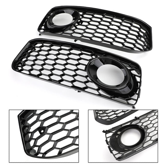 Audi A5 S-Line / S5 B8 2007-2012 Honeycomb Style Fog Light Grill 2PCS Front Bumper Lowe Grill Black Cover 8T0 807 681 B 8T0 807 682 D