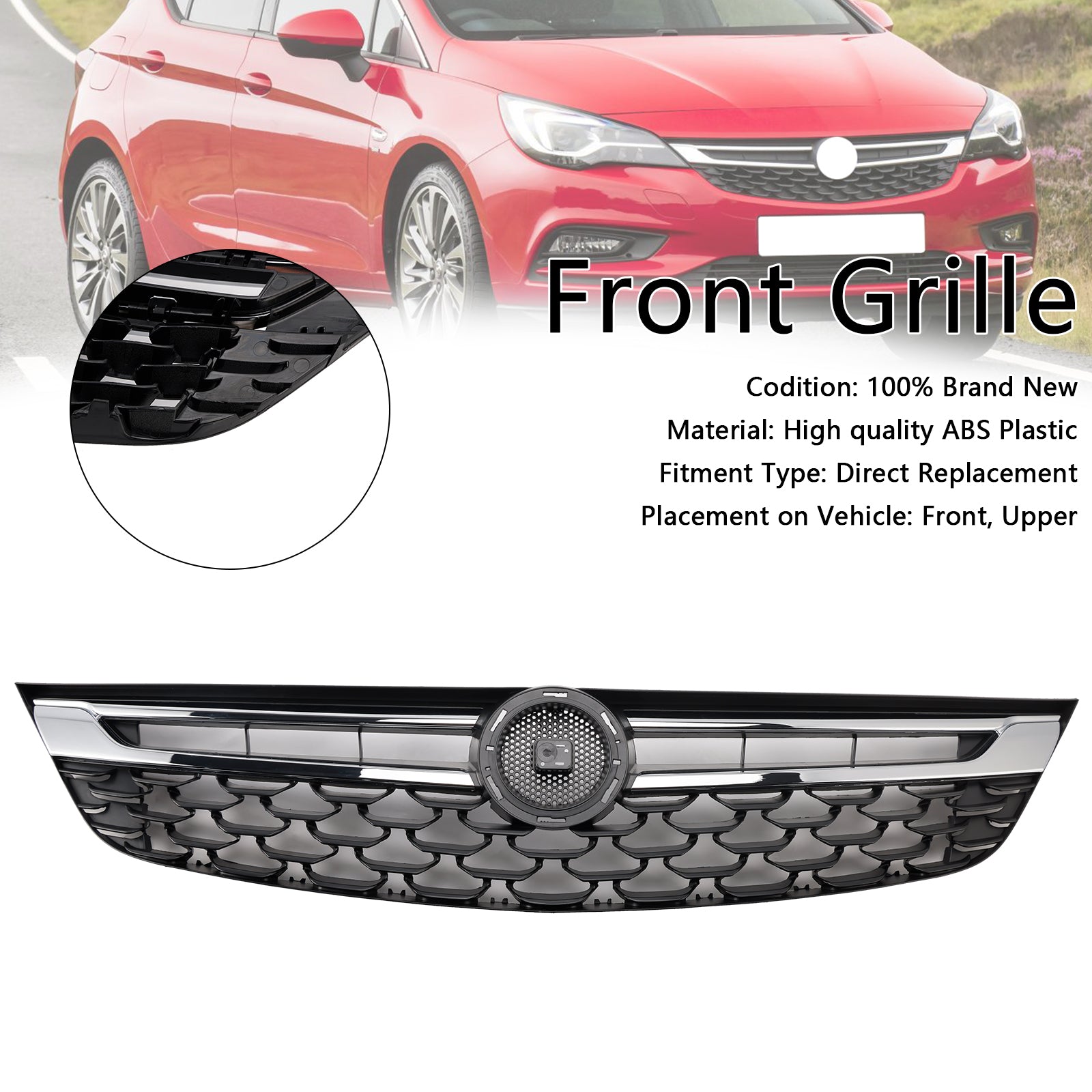 Vauxhall Astra K 2015-2019 Facelift Chrome Grill Front Bumper Replacement Grille