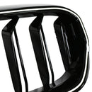 2021-2024 BMW Serie 5 G30 G38 Griglia a doppio rene con griglia per paraurti anteriore sostitutiva Griglia nera lucida con striscia LED-6