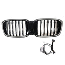Grade dianteira preta brilhante da grade da malha do rim caber bmw x4 g02 x3 g01 g08 2018-2021-15