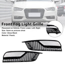 Audi A3 8V Sedan 2013-2016 Glanzend Zwart Honingraat Mistlamp Grill Voorbumper Onderste Covers Grille 8V5807681A9B9 8V5807682A9B9-4