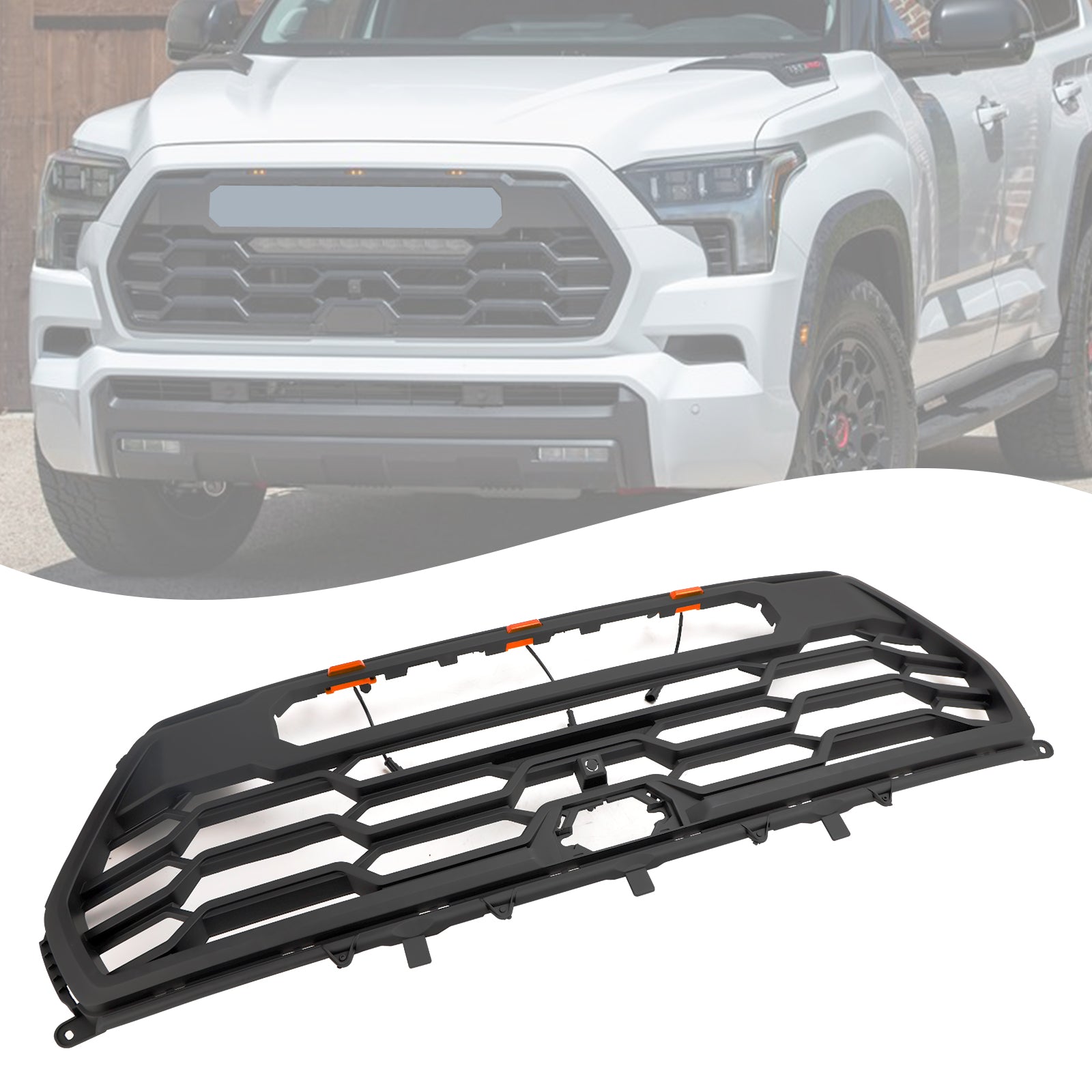 Grille de pare-chocs avant de remplacement TRD PRO pour Toyota Sequoia 2022-2024 Grille noire