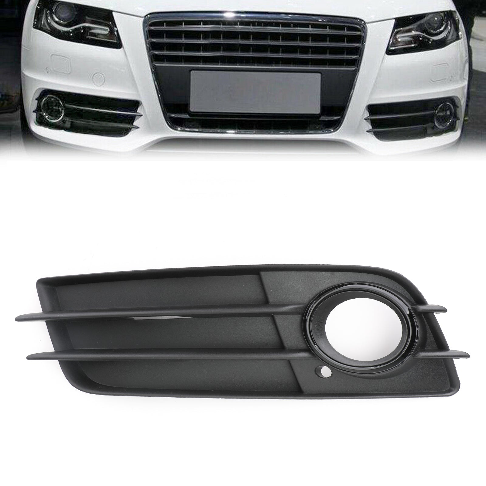 Audi 2008-2012 S4/A4 B8 8K0807681C Lado izquierdo Luz antiniebla negra mate Parrilla S-Line Parachoques