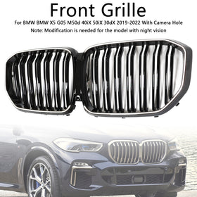 Grade frontal preta de ripas duplas compatível com BMW X5 G05 2019-2022 M-Performance - 0