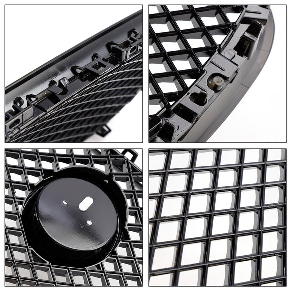 Rejilla de parachoques delantero estilo XF-R compatible con Jaguar XF 2012-2015 negro brillante