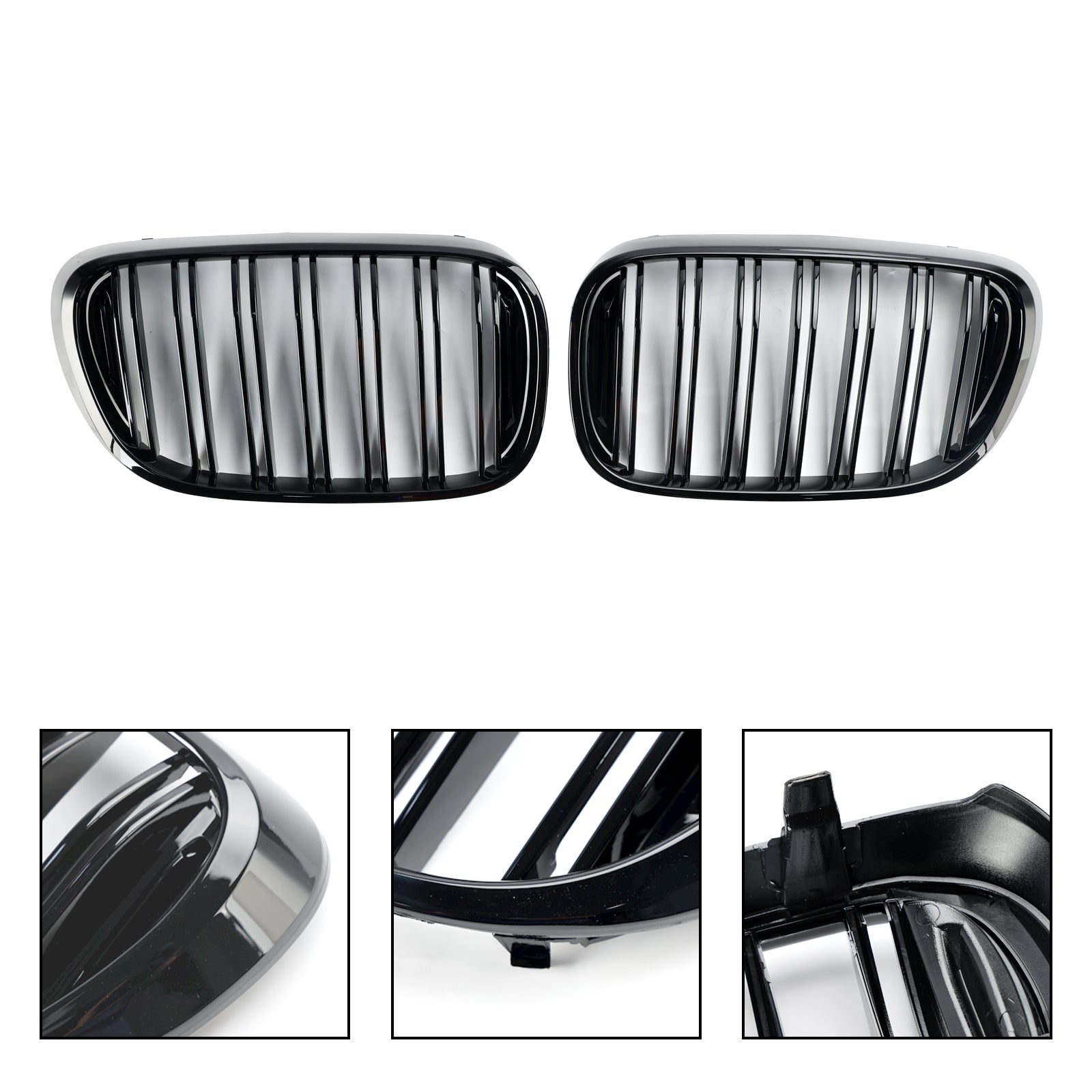 2015-2019 BMW 7 Series G11 Saloon/Sedan 740i/750i/740e xDrive Front Kidney Grill Black 2 Slat Grille