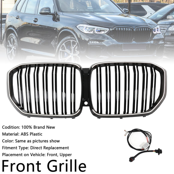 Niergrille met dubbele lamellen, zwart vooraan, passend voor BMW X5 G05 2019-2022 M-Performance