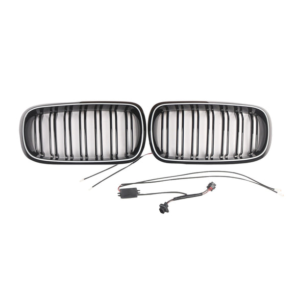 Doppellatten-Frontstoßstangen-Nierengitter, passend für BMW X5/X6 F15 F16 2013–2018